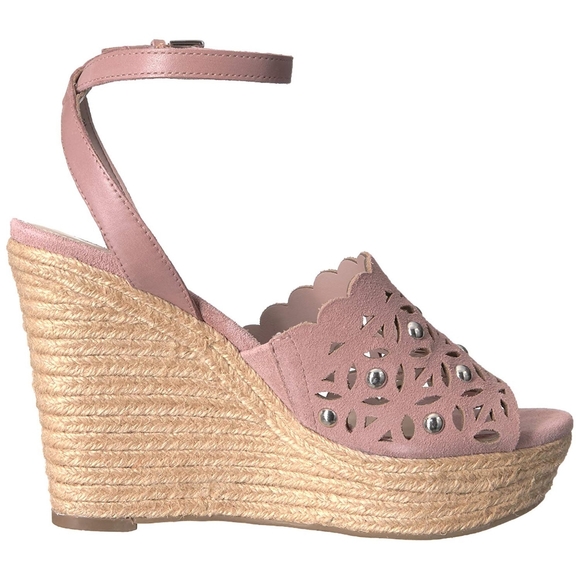 Marc Fisher Pink Hata Suede Cutout Studded Sandal - Picture 12 of 15